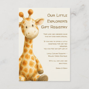 Tarjeta De Recepción The Little Explorer Safari Friends Baby Shower