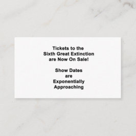 Tarjeta De Recepción The Sixth Great Extinction Enclosure Card