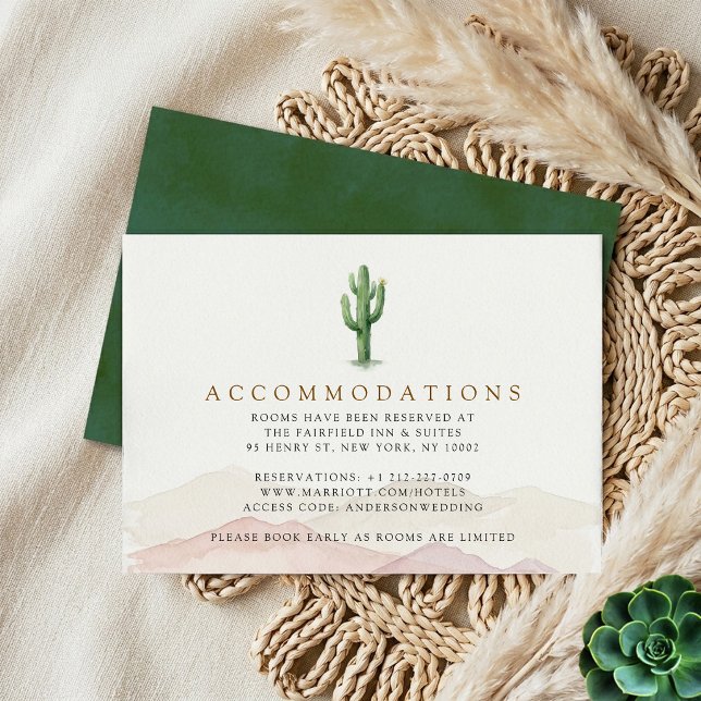 Tarjeta De Recepción The Watercolor Desert Range Wedding Suite - (Subido por el creador)