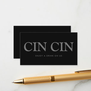 Tarjeta De Recepción Ticket de Bebida Gratuita Italiana "Cin cin" con F