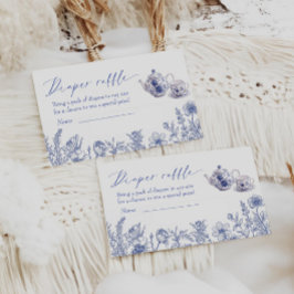 Tarjeta De Recepción Tiempo Para El Té Toile Baby Shower Diaper Raffle