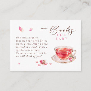 Tarjeta De Recepción Tiempo para taza de té de vidrio rosas libros para