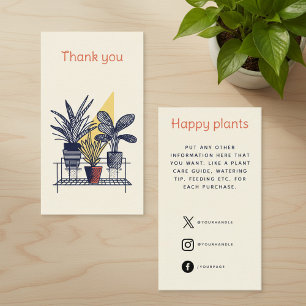 Tarjeta De Recepción Tienda de Plantas Moderna Gracias