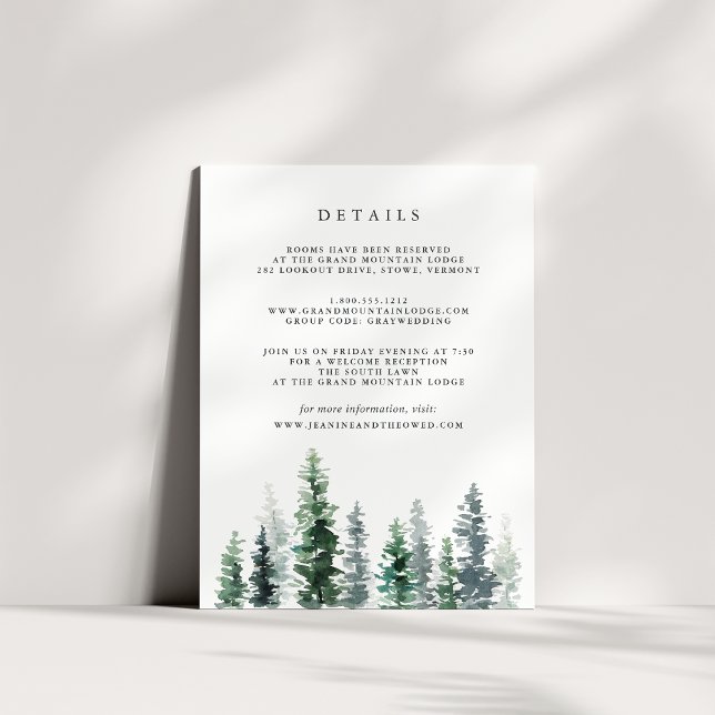 Tarjeta De Recepción Timber Grove Guest Details Enclosure Card (Subido por el creador)