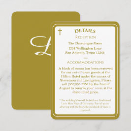 Tarjeta De Recepción Timeless Catholic Monogrammed Enclosure Card