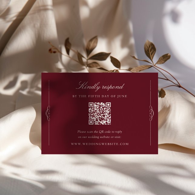 Tarjeta De Recepción Timeless Elegance Wedding QR Code RSVP (Subido por el creador)