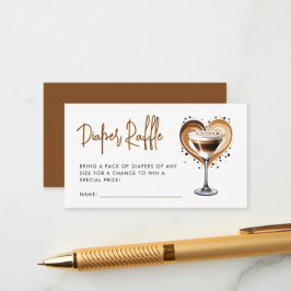 Tarjeta De Recepción Tini One Espresso Martini Baby Diaper Raffle