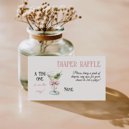 Tarjeta De Recepción Tini One Martini Bow Girl Baby Shower Diaper