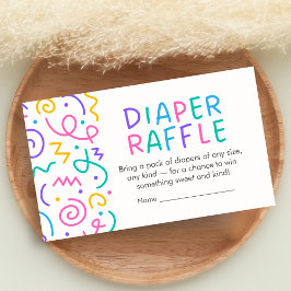 Tarjeta De Recepción Tiny Human Shindig Baby Shower Diaper Raffle