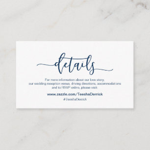 Tarjeta De Recepción Tipo de letra del minimalismo de la Marina Moderna