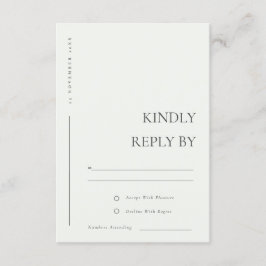 TARJETA DE RECEPCIÓN TIPOGRAFÍA BLANCA NEGRA MÍNIMA RSVP