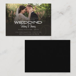 Tarjeta De Recepción Tipografía boda fotográfico Moderno elegante