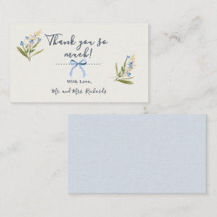 Tarjeta De Recepción Tipografía de Acuarela de Flores Silvestres Azules