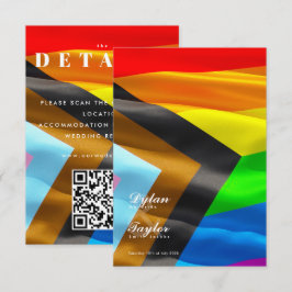 Tarjeta De Recepción Tipografía de la bandera del orgullo Detalles de l