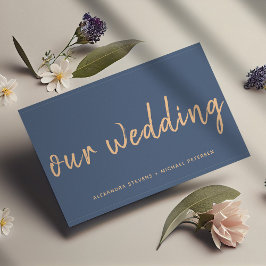 Tarjeta De Recepción Tipografía del sitio web rosa de oro moderno boda