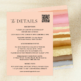 Tarjeta De Recepción Tipografía Detalles del Boda de código QR Sunset m