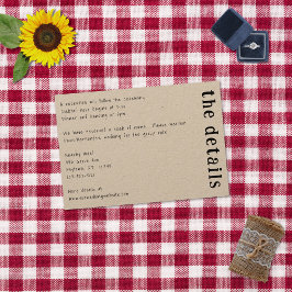 Tarjeta De Recepción Tipografía manuscrita informal Kraft