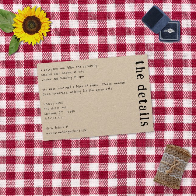 Tarjeta De Recepción Tipografía manuscrita informal Kraft (Subido por el creador)