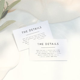 Tarjeta De Recepción Tipografía Minimalista simple ducha de novias