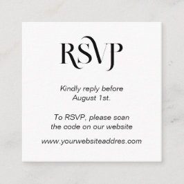 Tarjeta De Recepción Tipografía moderna de moda RSVP