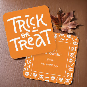 Tarjeta De Recepción Tipografía Moderna y Bonita de Halloween para Tric