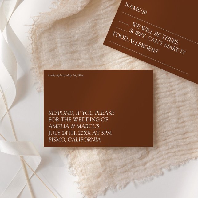 Tarjeta De Recepción Tipografía moderna y elegante RSVP (Subido por el creador)