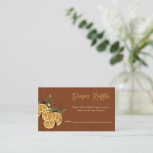 Tarjeta De Recepción Tirada de pañales de rodajas de naranja secas de c