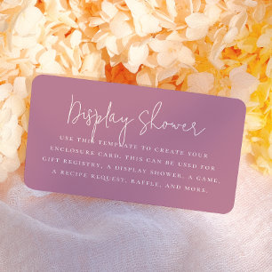 Tarjeta De Recepción Tirada Floral Caligrafía Rosa Púrpura Despedida de