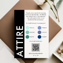 Tarjeta De Recepción Tiras laterales blancas y negras QR Código Boda