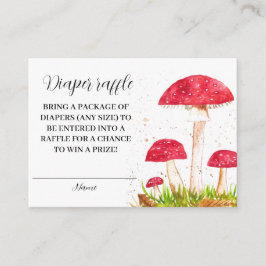 Tarjeta De Recepción Toadstools Mushrooms Diaper Raffle Baby Shower