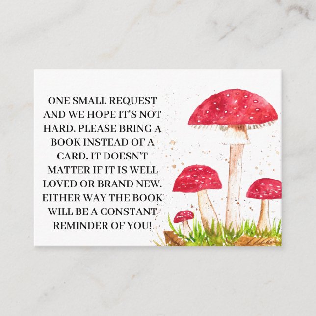 Tarjeta De Recepción Toadstools Mushrooms Libros para bebés (Anverso)