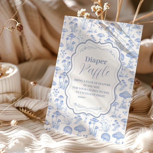 Tarjeta De Recepción Toile De Jouy Mushrooms Woodland Diapper Raffle (Subido por el creador)