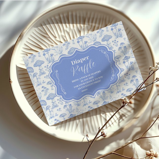 Tarjeta De Recepción Toile De Jouy Mushrooms Woodland Diapper Raffle (Subido por el creador)