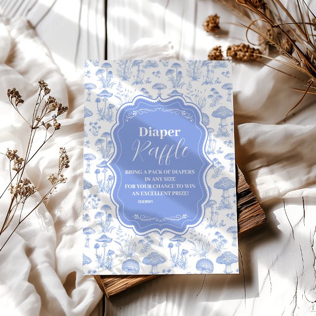 Tarjeta De Recepción Toile De Jouy Mushrooms Woodland Diapper Raffle (Subido por el creador)