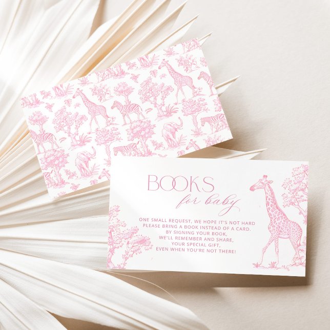 Tarjeta De Recepción Toile de jouy Safari Books para bebé boleto Rosa (Subido por el creador)