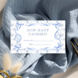 Tarjeta De Recepción Toile De Jouy Teddy Bear Adivina Cuántos Cañones