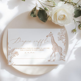 Tarjeta De Recepción Toile Diaper rafflete boho Safari