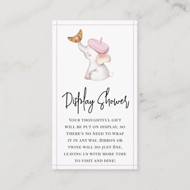 Tarjeta De Recepción Toile French Pink Chica Baby Shower Display Shower (Anverso)