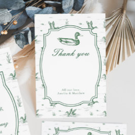 Tarjeta De Recepción Toile Mallard Duck Gender Neutral Baby Shower