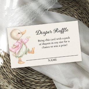 Tarjeta De Recepción Tómbola de pañales para niña con tema de cuento vi