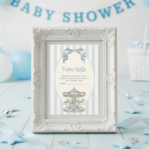 Tómbola de pañales para niño Oh Boy Blue Bow Carou