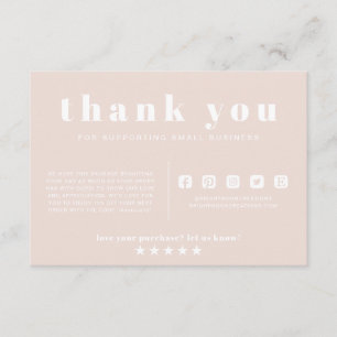 Tarjeta De Recepción Tonos rosas de la Tierra Gracias Pedir Pequeña Emp