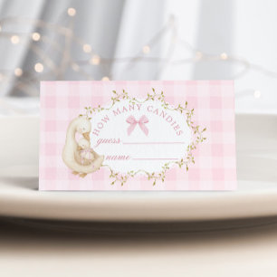 Tarjeta De Recepción Tonta Gansa Pink Gingham Cuántas golosinas