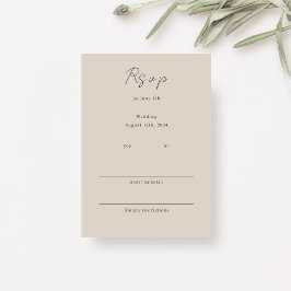 Tarjeta De Recepción Topo | Moda de boda Minimalista RSVP