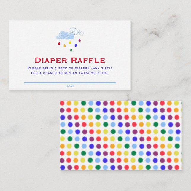 Tarjeta De Recepción Tormenta arco iris nubla Baby Shower Diaper Raffle (Anverso / Reverso)
