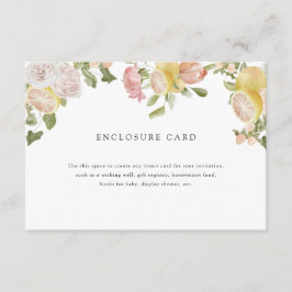 Tarjeta De Recepción Torno Principal | Cítrico | Floral Rosa