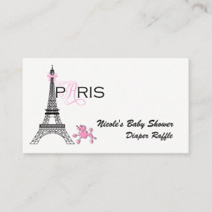 Tarjeta De Recepción Torre Eiffel de lazo rosa París Francia Rifa de pa