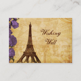 Tarjeta De Recepción torre Eiffel violeta Boda de París