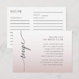 Tarjeta De Recepción Torta de boda con degradado rosa minimalista