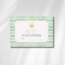Tarjeta De Recepción Torta De Matcha Salvia Bebe Shower Rifa De Pañales
